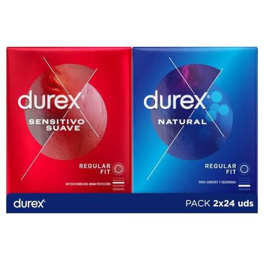DUREX Pack Preservativos Natural 24uds + Sensitivo Suave 24uds-1