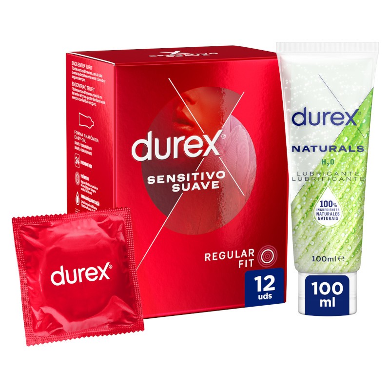 DUREX Pack Preservativo Sensitivo Suave 24uds + Lubricante Naturals H2O 100ml-1