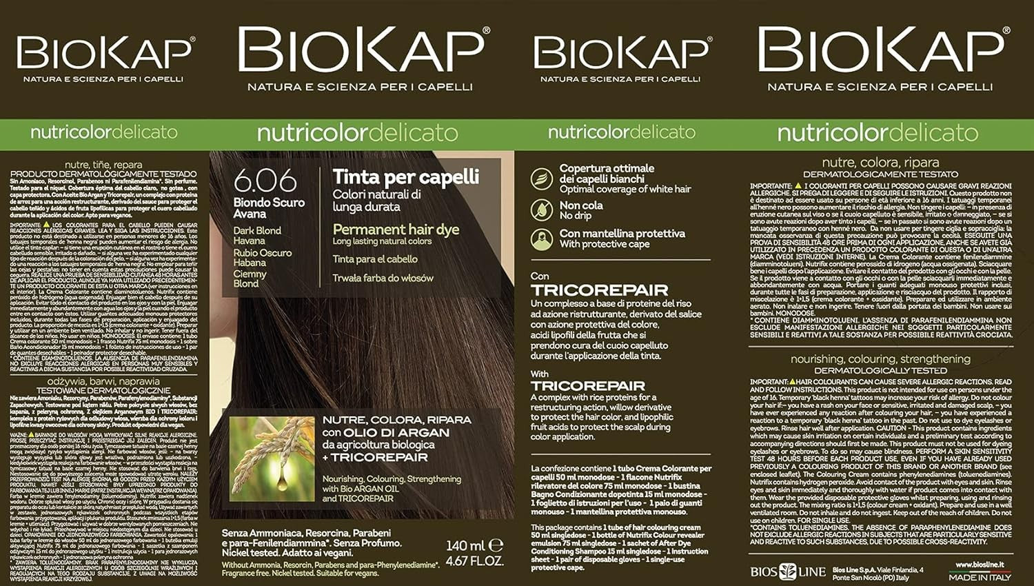 Biokap Tinte Delicato 6.06 Rubio Oscuro Habana 140 ml-3