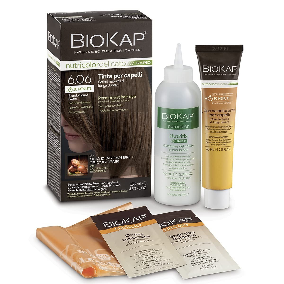 Biokap Tinte Rapid 6.06 Rubio Oscuro Habana 135 ml-1
