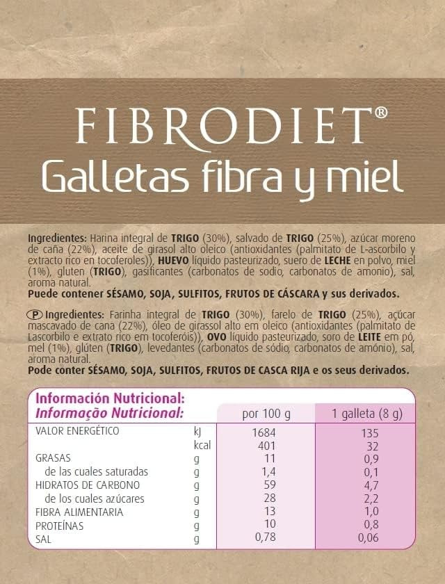 Dietisa Fibrodiet Galletas Fibra y Miel 1 kg-4
