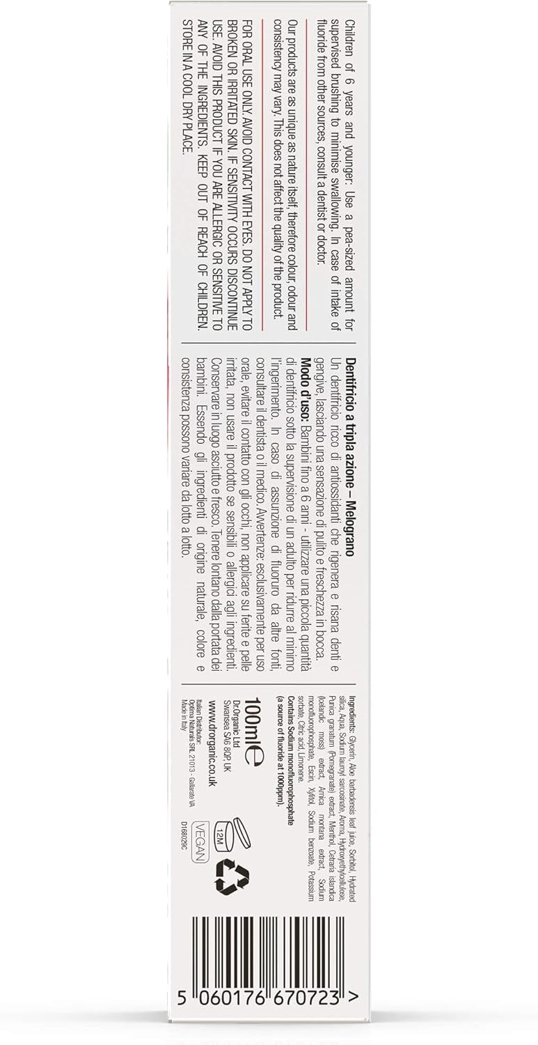 Dr. Organic Dentífrico Granada 100 ml-3