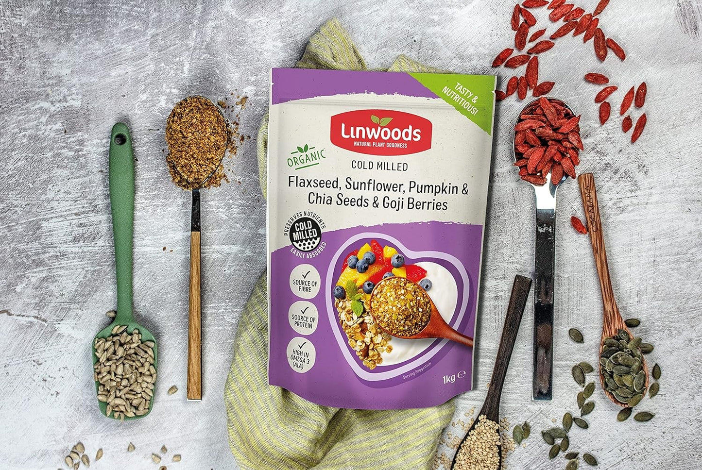 Linwoods Semillas de Lino, Girasol, Calabaza, Chía y Bayas de Goji Bio 425 g-2