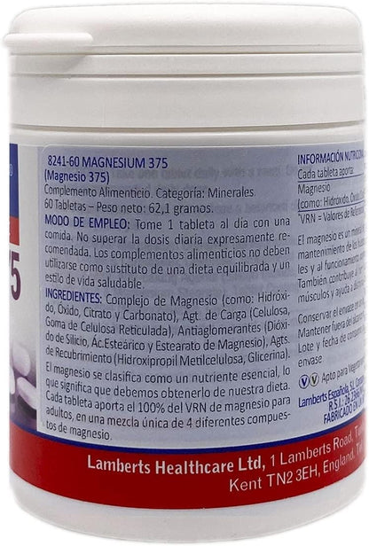 Lamberts Magnesio 375 60 Tabletas-2