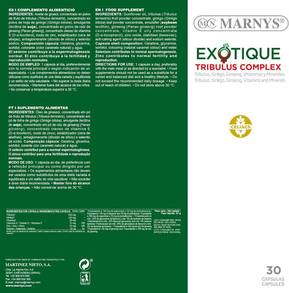 Marnys Exotique Tribulus Complex 30 Cápsulas-4