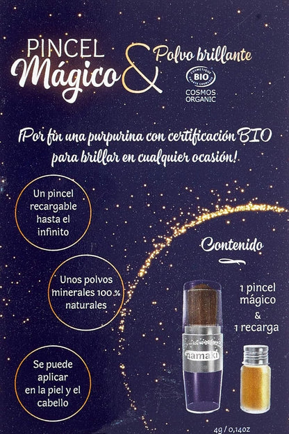 Namaki Pincel Mágico Polvo Brillante Dorado 1 Unidad-3