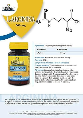 Nature Essential L-Arginina 500 mg 50 Cápsulas-2