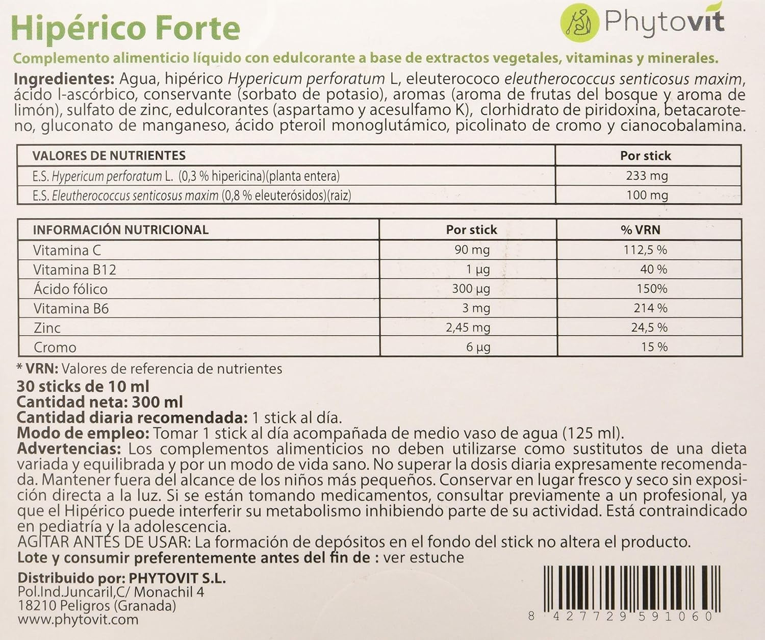 Phytovit Hipérico Forte 30 Sticks-2