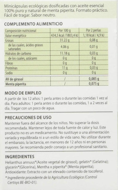Pranarom Menta Piperita Bio 60 Cápsulas-3