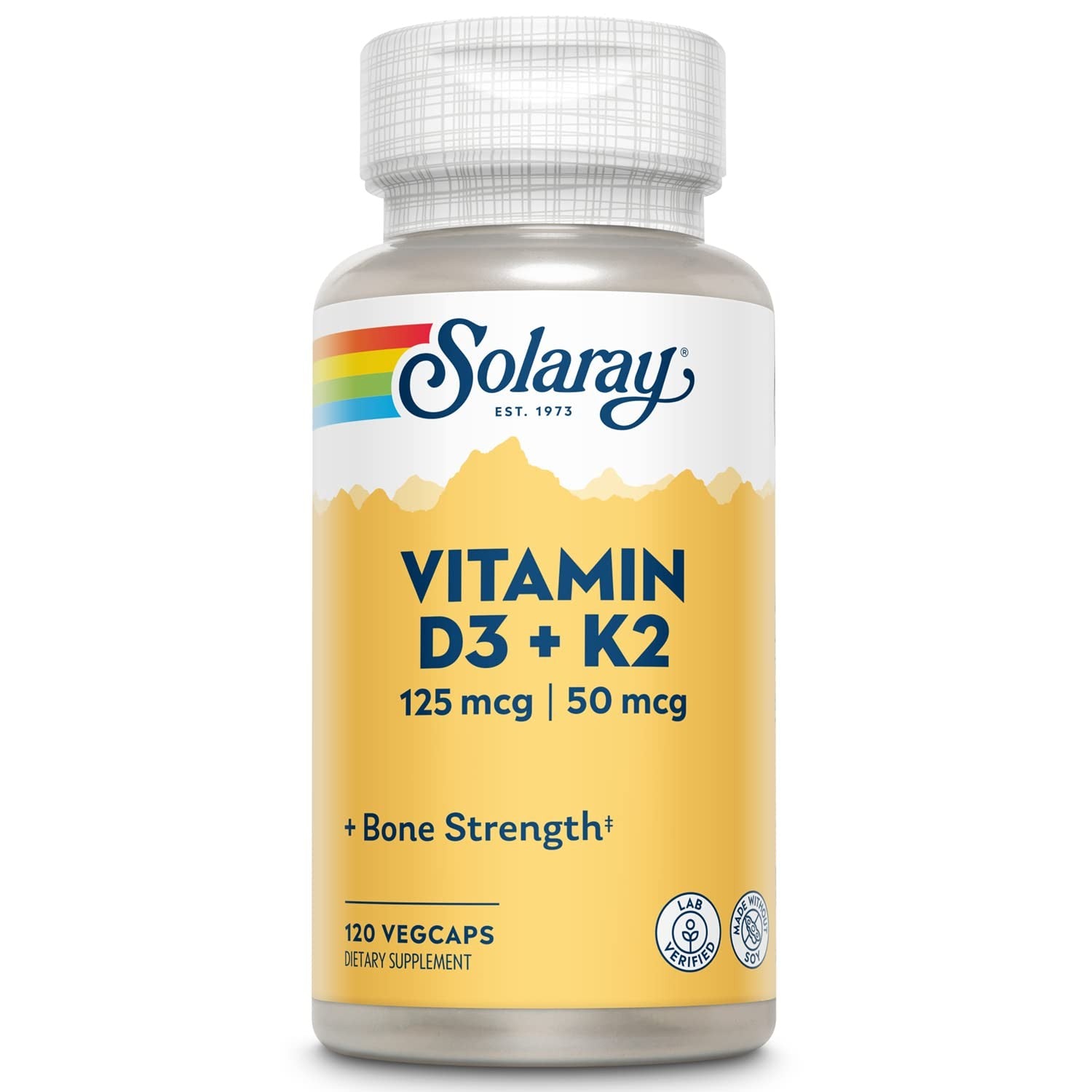 Solaray Vitamina D3 + K2 120 Cápsulas-1