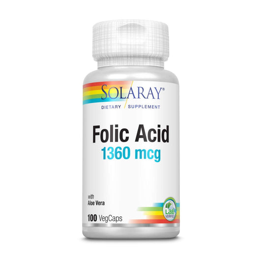 Solaray Acido Fólico 800 mcg 100 Cápsulas-1