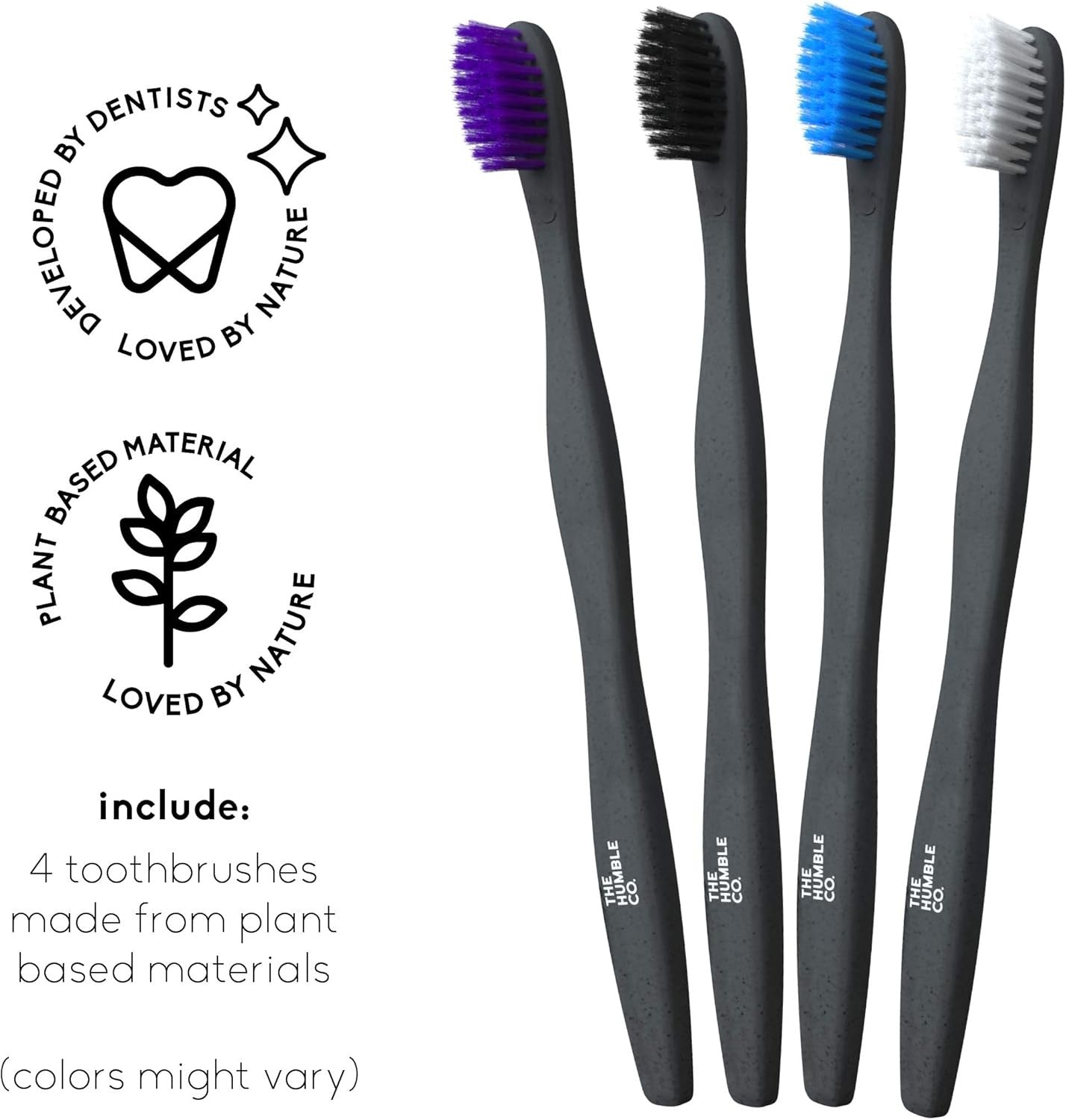 The Humble Co Cepillo Dientes Base Plantas Azul Morado 2 Unidades-2