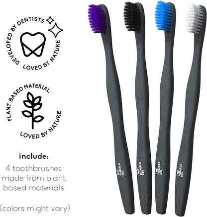 The Humble Co Cepillo Dientes Base Plantas Azul Morado 2 Unidades-2