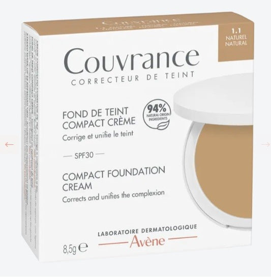 Avène Couvrance Base de Maquillaje Compacta 1.1 Natural SPF 30-1