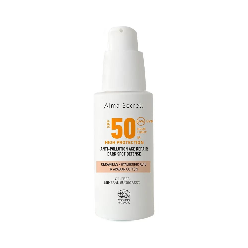Alma Secret Solar Facial Natural SPF 50 con Ceramidas (Color: Sand) 50 ml-1