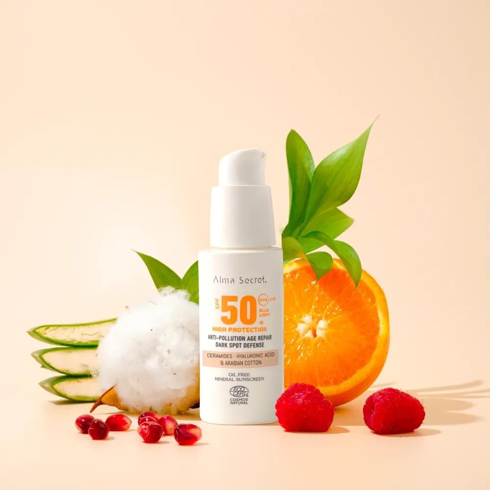 Alma Secret Solar Facial Natural SPF 50 con Ceramidas (Color: Sand) 50 ml-2