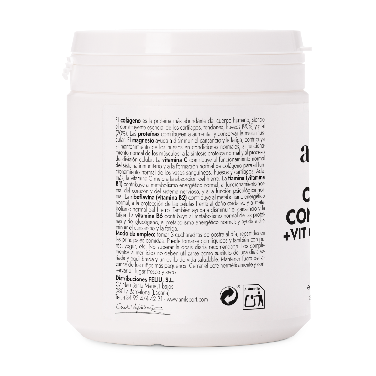 Ana María Lajusticia Colágeno con Magnesio + Vit. C, B1, B2, B6 Sabor Fresa 350 g