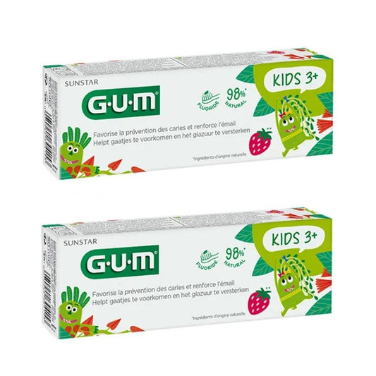 Gum Kids 3+ Gel Dentífrico Fresa Duplo 2x50 ml-1