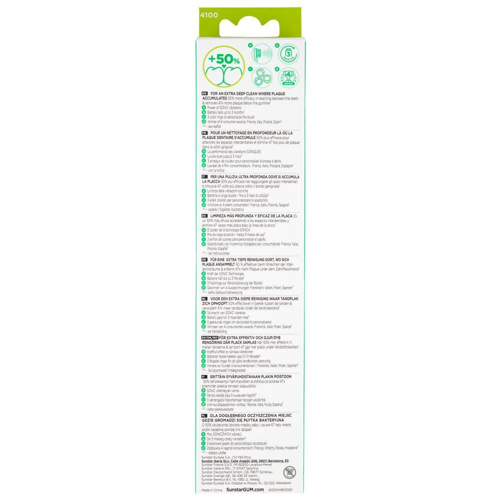 Gum Sonic Daily Cepillo Blanco a Pilas 1 Unidad-2