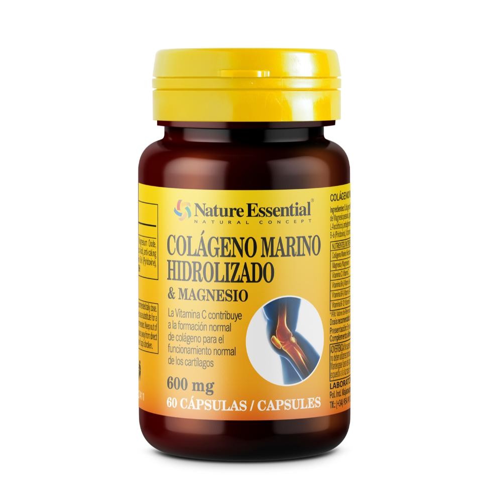 Nature Essential Colágeno Marino + Magnesio 600 mg 60 Cápsulas-1