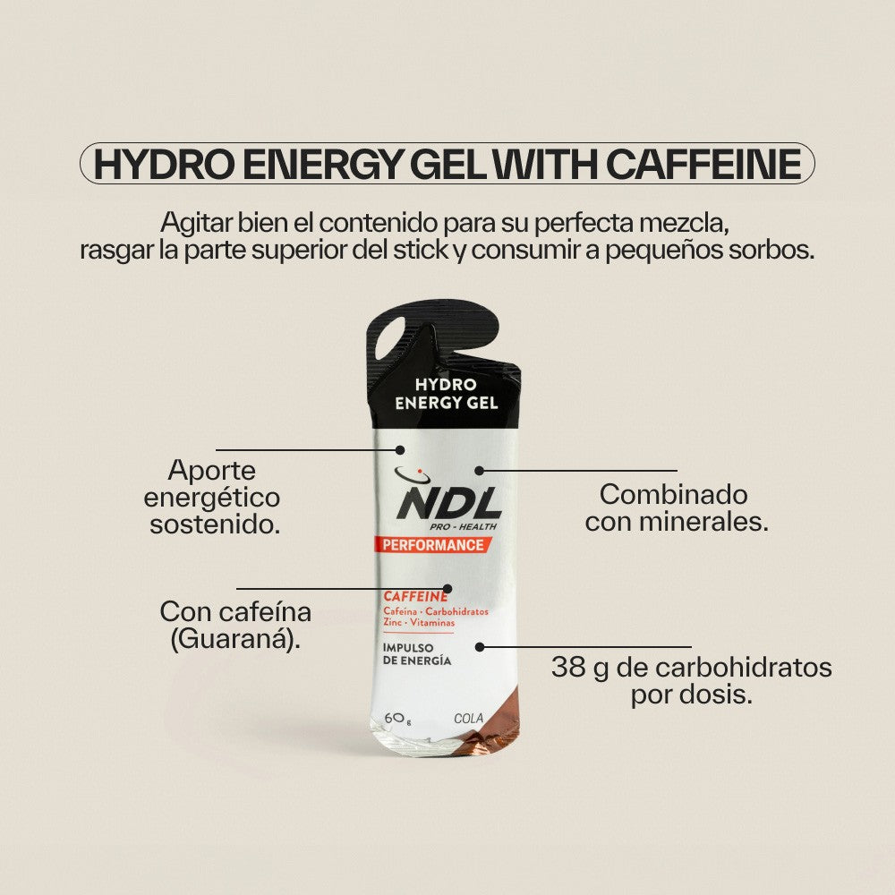 NDL Pro-Health Performance Pack Gel Energético con Cafeína Sabor Cola 12x60 g-4