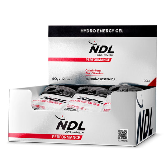 NDL Pro-Health Performance Pack Gel Energético sin Cafeína Sabor Cola 12x60 g-1