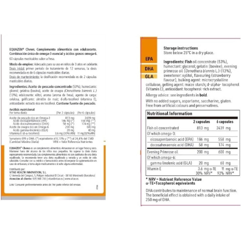 VITAE Equazen Chews 60 Cápsulas Masticables sabor Fresa-2