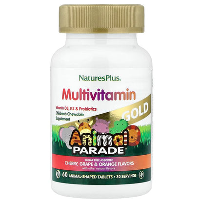 Natures Plus Animal Parade Multivitamínico Naranja 60 Comprimidos Masticables