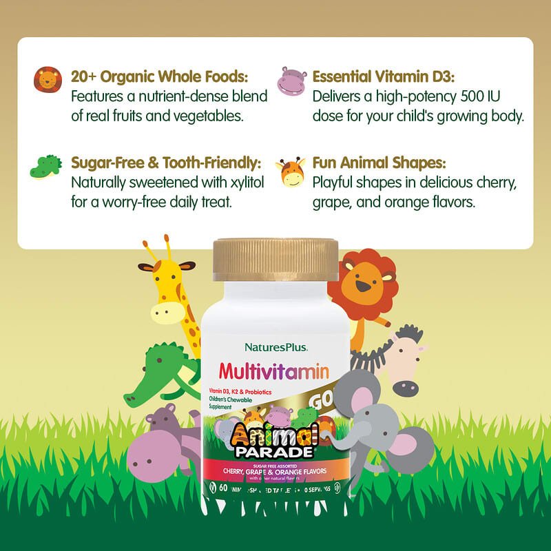 Natures Plus Animal Parade Multivitamínico Naranja 60 Comprimidos Masticables - 2