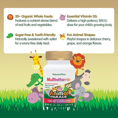 Natures Plus Animal Parade Multivitamínico Naranja 60 Comprimidos Masticables - 2