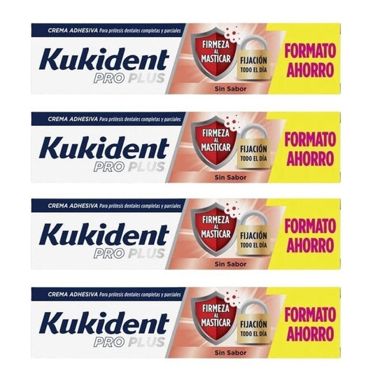 KUKIDENT Pro Plus La Mejor Fijación Cuádruplo 4x60 g-1