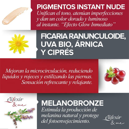 ELIFEXIR Dermo Maquillaje Piernas Efecto Bronceador Drenante 150ml-4