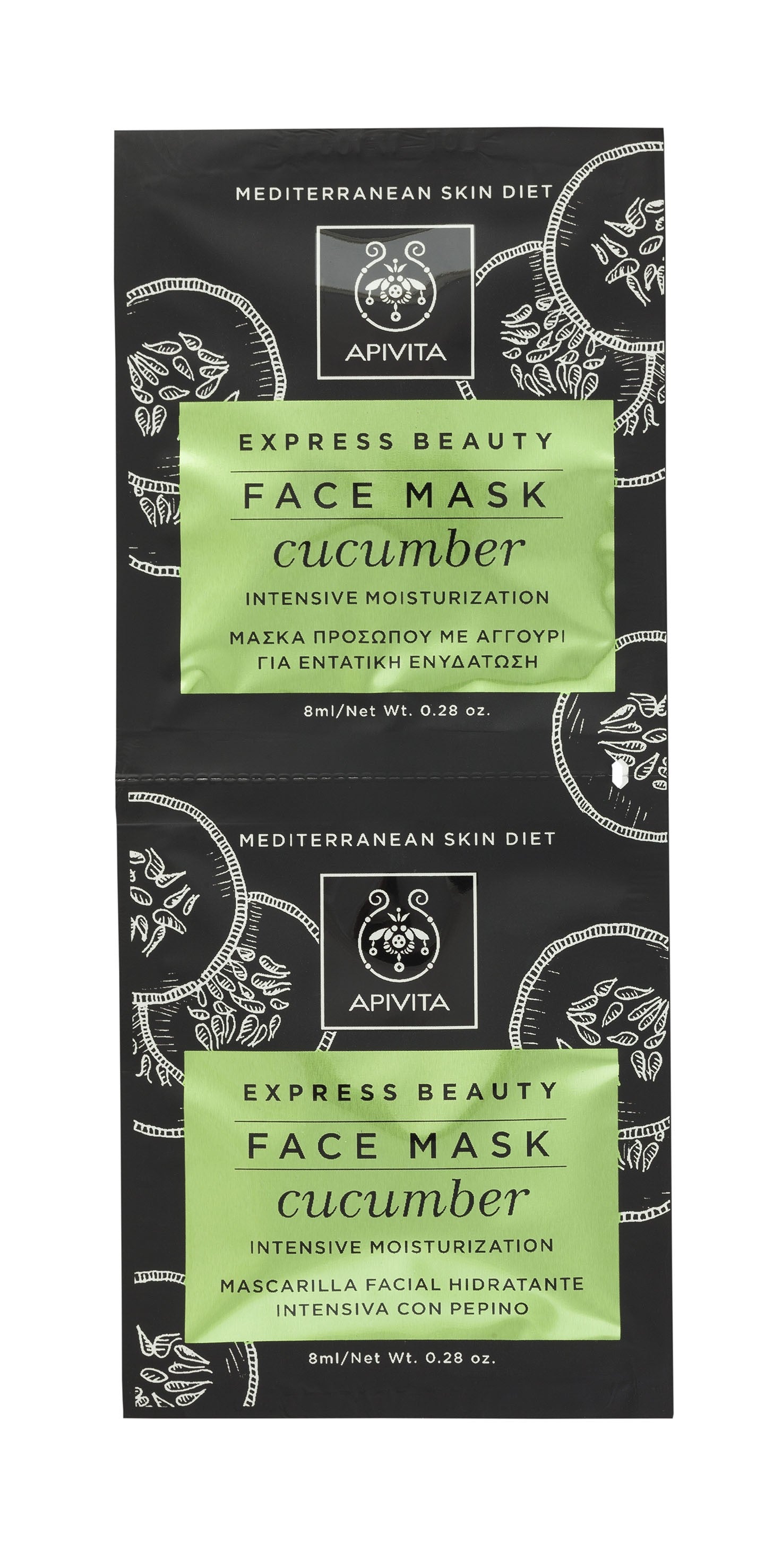 Apivita Mascarilla Facial Hidratante Intensiva Cucumber 2x8ML-2