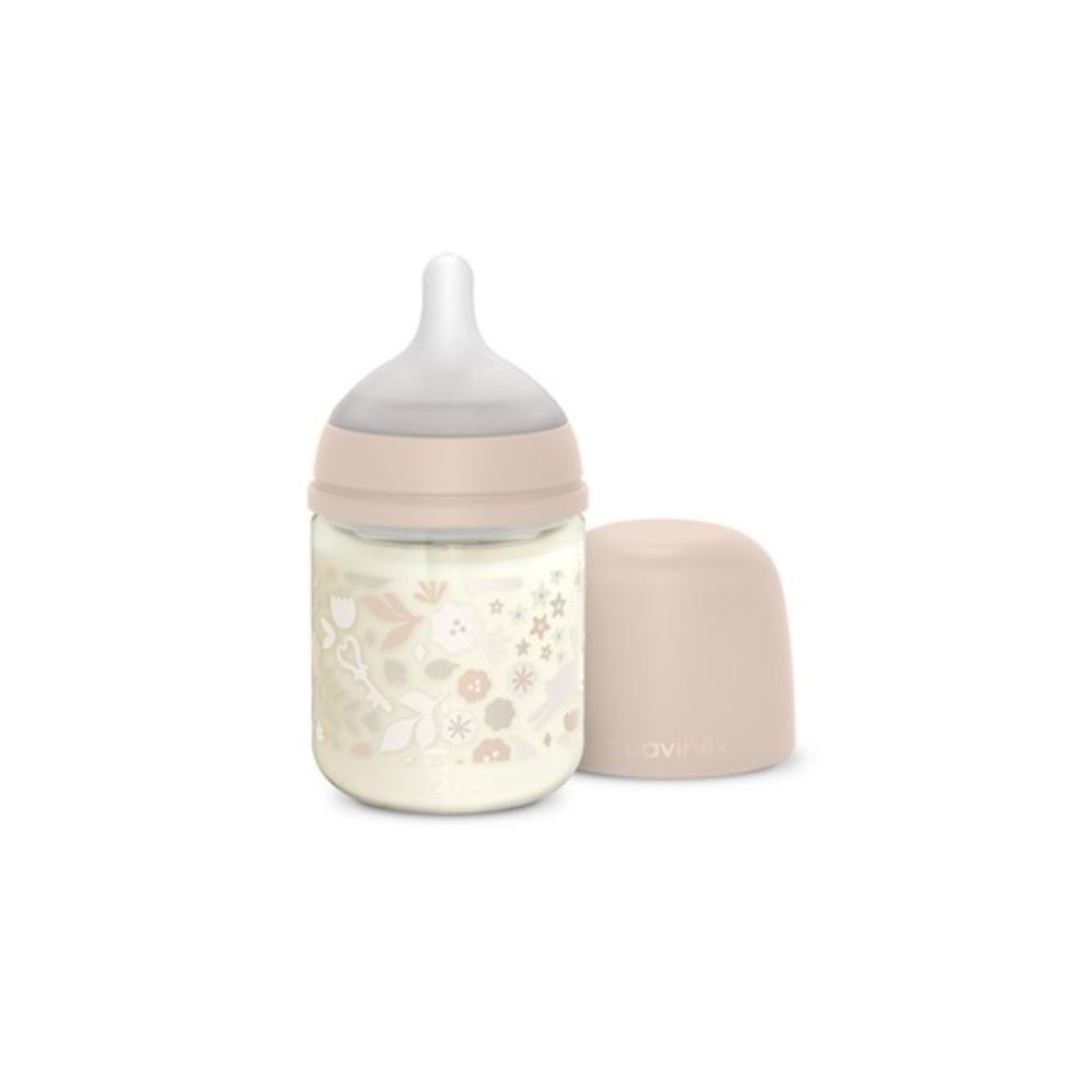 SUAVINEX Biberón Premium Wonderland +0m Silicona SX Pro Fisiológica 150ml Conejo Rosa Flores-2