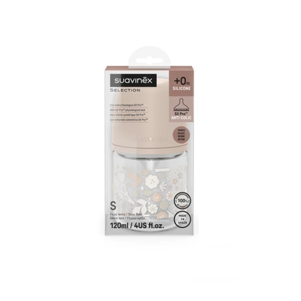 SUAVINEX Biberón Premium Wonderland +0m Silicona SX Pro Fisiológica 150ml Conejo Rosa Flores-3