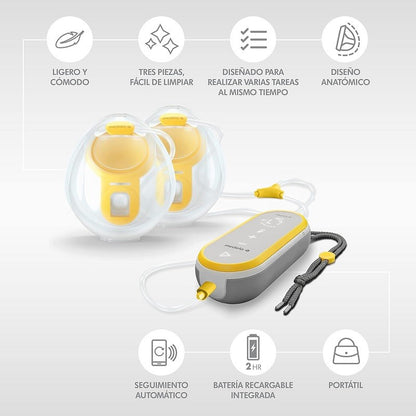 MEDELA Hands Free Sacaleches Portátil Eléctrico Doble 1 unidad-2