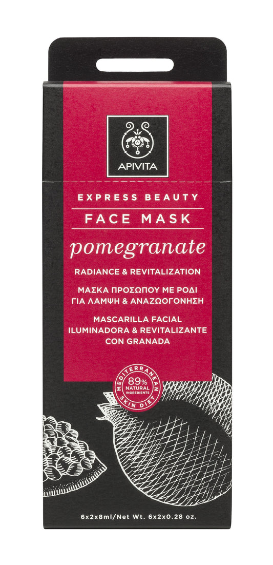 Apivita Mascarilla Facial Iluminadora & Revitalizante Pomegranate 2x8ML-1