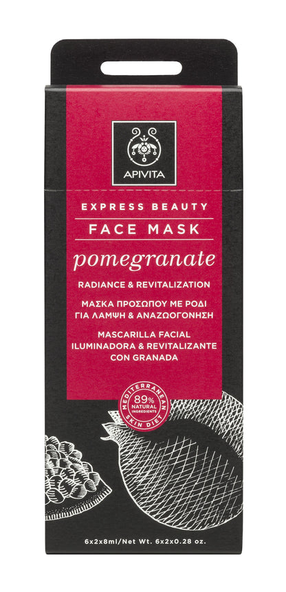 Apivita Mascarilla Facial Iluminadora & Revitalizante Pomegranate 2x8ML-1