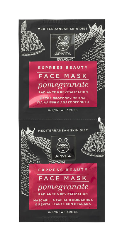 Apivita Mascarilla Facial Iluminadora & Revitalizante Pomegranate 2x8ML-2