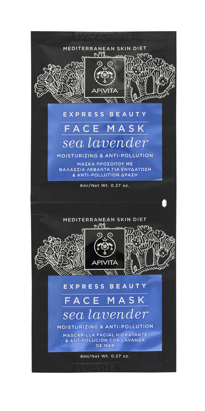 APIVITA Mascarilla Facial Hidratante & Antipolución Sea Lavender 2x8ml-2