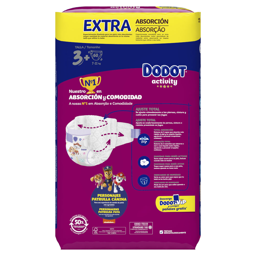 Dodot Activity Extra Jumbo Pack Talla 3 (60 uds)-2