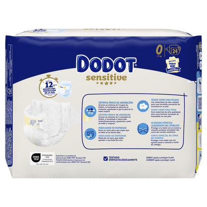 Dodot Sensitive Recién Nacido Talla 0 24 uds-2
