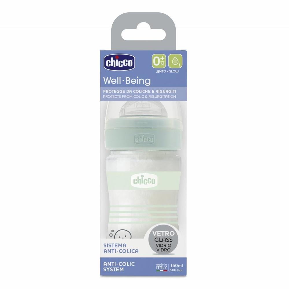 CHICCO Well-Being Biberón Cristal 0m+ 150 ml-1