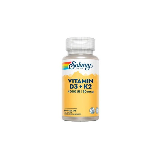 Solaray Vitamin D3 + K2 60 Cápsulas-1