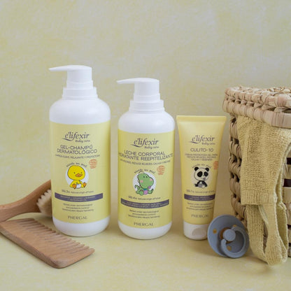 ELIFEXIR Baby Care Canastilla Gel champú + Leche corporal+ Crema Zona del Pañal-6