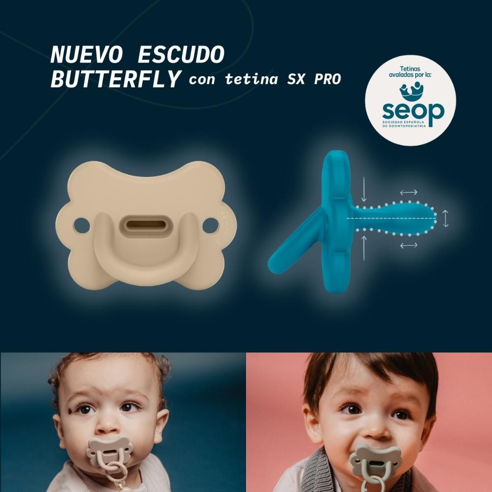 Suavinex Chupete Smoothie Butterfly Tetina Fisiológica SX Pro 6-18M Azul Oscuro-3