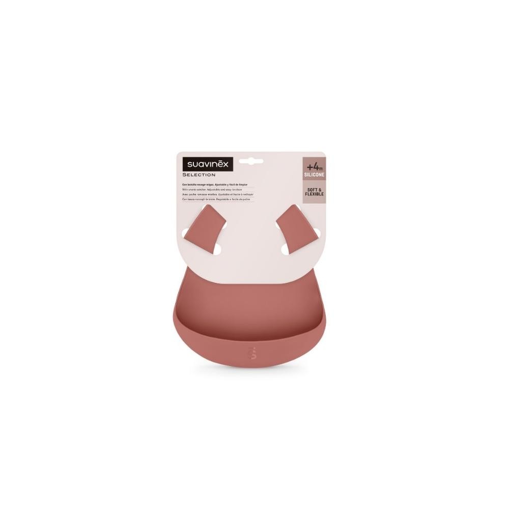SUAVINEX Babero de Silicona Rojo 1 ud-2