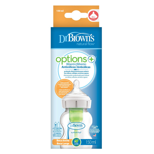 Dr. BROWN'S OPTIONS+ Biberon 150 ML Col Large Débit Naturel