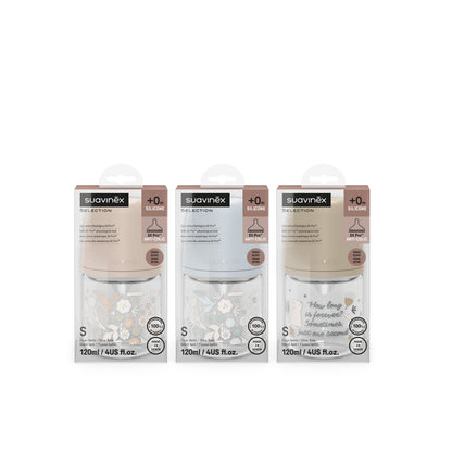 Suavinex Biberón de Vidro com Silicone S Wonderland 120ml