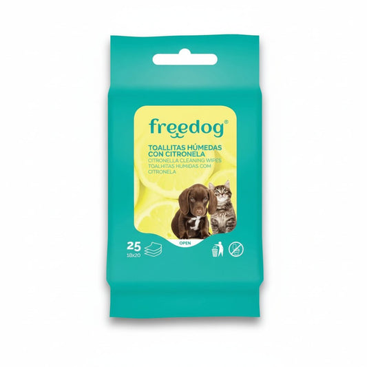 Freedog Toalhitas Húmidas Citronela Higiénicas 25 ud